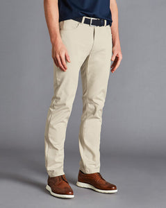 Cotton Stretch 5-Pocket Pants - Cream