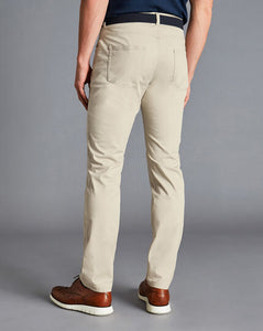 Cotton Stretch 5-Pocket Pants - Cream