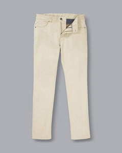 Cotton Stretch 5-Pocket Pants - Cream