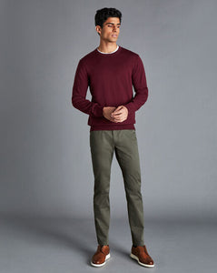 Cotton Stretch 5-Pocket Pants - Olive Green