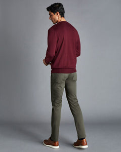 Cotton Stretch 5-Pocket Pants - Olive Green