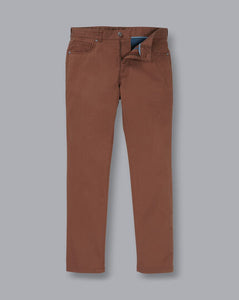 Cotton Stretch 5-Pocket Pants - Rust