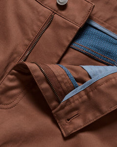 Cotton Stretch 5-Pocket Pants - Rust