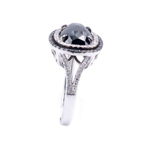 14K White Gold And Black Diamond Ring. Style: DR30115WM2