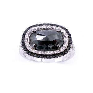 14K White Gold And Black Diamond Ring. Style: DR30115WM2