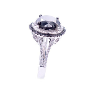 Sandra Biachi 14K White Gold with Black Diamond Ring. Style: DR9983WM2