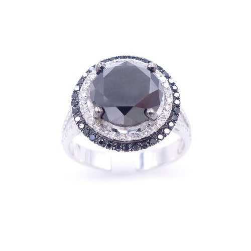 Sandra Biachi 14K White Gold with Black Diamond Ring. Style: DR9983WM2