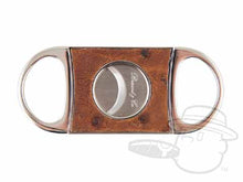 Load image into Gallery viewer, Double Guillotine Cigar Cutter Genuine Ostrich - Antique Saddle
