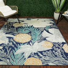 Load image into Gallery viewer, Earleton Floral Indoor / Outdoor Area Rug in Gray/Blue
