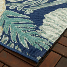 Load image into Gallery viewer, Earleton Floral Indoor / Outdoor Area Rug in Gray/Blue
