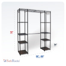 Load image into Gallery viewer, Expandable 4-Tier Garment Rack | Double Rod | 80″ x 14″ x 72″
