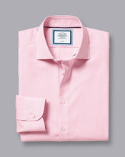 Load image into Gallery viewer, Semi-Spread Collar Non-Iron Cotton Linen Stripe Shirt - Pink
