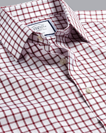 Non-Iron Twill Check Shirt - Berry