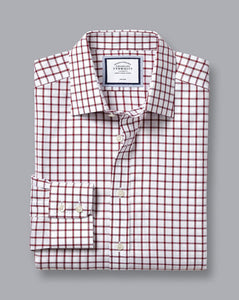 Non-Iron Twill Check Shirt - Berry