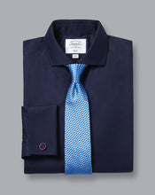 Load image into Gallery viewer, Spread Collar Non-Iron Twill Shirt - Navy
