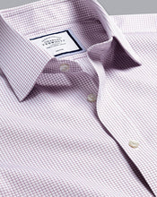 Load image into Gallery viewer, Non-Iron Twill Mini Grid Check Shirt - Purple
