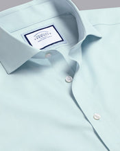 Load image into Gallery viewer, Spread Collar Non-Iron Twill Shirt - Aqua Green
