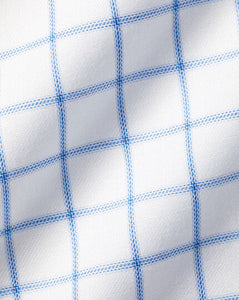 Non-Iron Twill Grid Check Shirt - Cornflower Blue