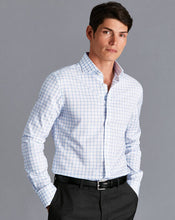 Load image into Gallery viewer, Non-Iron Twill Grid Check Shirt - Cornflower Blue
