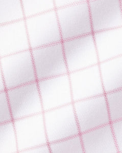 Non-Iron Twill Grid Check Shirt - Pink