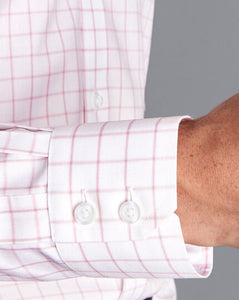 Non-Iron Twill Grid Check Shirt - Pink