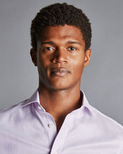 Load image into Gallery viewer, Spread Collar Non-Iron Twill Stripe Shirt - Mauve Purple

