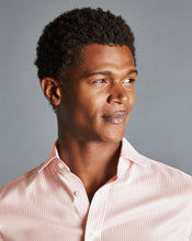 Load image into Gallery viewer, Spread Collar Non-Iron Twill Stripe Shirt - Orange
