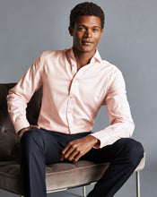 Load image into Gallery viewer, Spread Collar Non-Iron Twill Stripe Shirt - Orange
