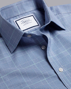 Non-Iron Prince of Wales Check Shirt - Royal Blue