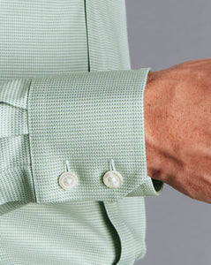 Spread Collar Non-Iron Cambridge Weave Shirt - Light Green