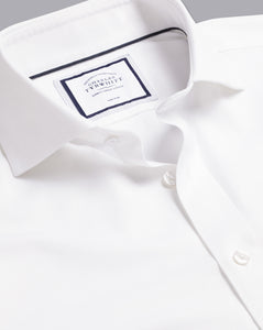 Spread Collar Non-Iron Cambridge Weave Shirt - White