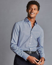 Load image into Gallery viewer, Spread collar Non-Iron Richmond Weave Shirt - Indigo Blue
