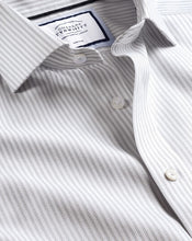 Load image into Gallery viewer, Spread collar Non-Iron Richmond Weave Stripe Shirt - Light Grey
