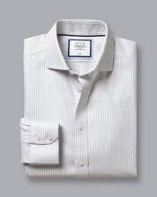Load image into Gallery viewer, Spread collar Non-Iron Richmond Weave Stripe Shirt - Light Grey
