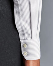 Load image into Gallery viewer, Spread collar Non-Iron Richmond Weave Stripe Shirt - Light Grey
