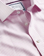 Load image into Gallery viewer, Spread collar Non-Iron Richmond Weave Stripe Shirt - Light Pink
