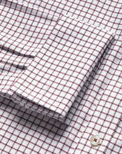 Load image into Gallery viewer, Spread collar Non-Iron Richmond Weave Check Shirt - Wine Red
