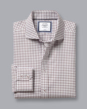 Load image into Gallery viewer, Spread collar Non-Iron Richmond Weave Check Shirt - Wine Red
