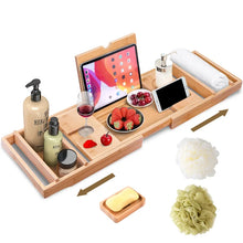 Load image into Gallery viewer, Freestanding Bamboo Bath Caddy
