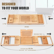Load image into Gallery viewer, Freestanding Bamboo Bath Caddy
