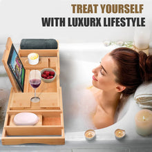 Load image into Gallery viewer, Freestanding Bamboo Bath Caddy
