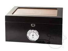 Load image into Gallery viewer, Bally Black 100 Count Glass Top Humidor
