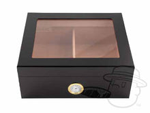 Load image into Gallery viewer, Chalet Black Glasstop Humidor By Prestige
