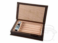 Load image into Gallery viewer, The Novelist Brown Leather Book Style 5-10 Count Humidor
