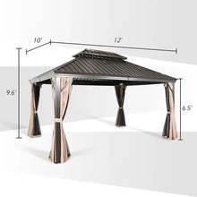 Load image into Gallery viewer, Hardtop 12 Ft. W x 10 Ft. D Aluminum Patio Gazebo
