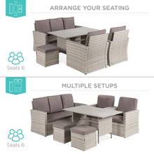 Load image into Gallery viewer, Ilio Rectangular 7 - Person 52'' Long Dining Set with Cushions
