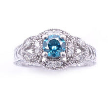 Load image into Gallery viewer, Sandra Biachi 18K White Gold with Blue &amp; White Diamond Ring. Style: LP5482BDA+
