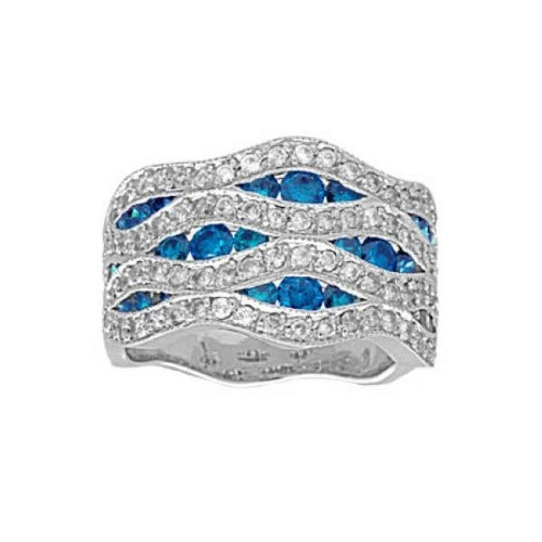 Sandra Biachi Blue & White Diamond Ring Style: LP6100BD