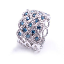 Load image into Gallery viewer, Sandra Biachi 14K White Gold With Blue &amp; White Diamond Ring. Style: LP6303BD
