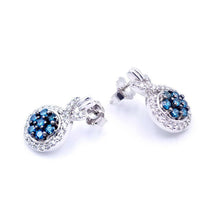 Load image into Gallery viewer, Sandra Biachi 14K White Gold, Blue &amp; White Diamond Earrings. Style: LP6910BDA+
